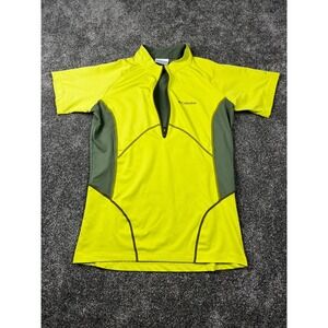 Columbia Sportswear Shirt Mens Small Wick 1/2 Zip Short Sleeve Activewear Green